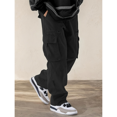 Heren Cargo Broek – Trekkoord & Klepzakken in Streetwear Stijl