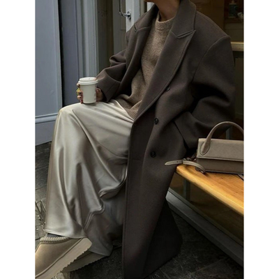 Elena Oversized Mantel Dames – Lange Wolmix Jas