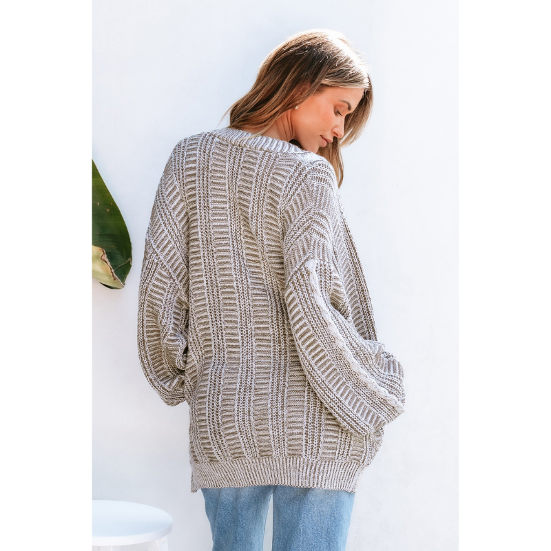 Dames Ribgebreid Vest met Strependetail