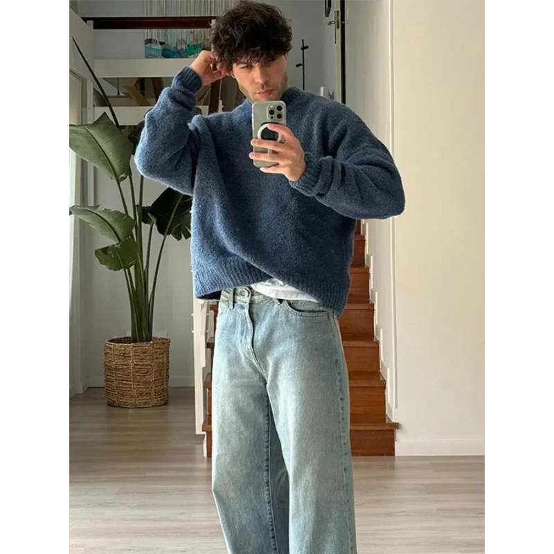 Heren Trui – Klassieke Sweater met Ronde Hals & Tijdloze Stijl