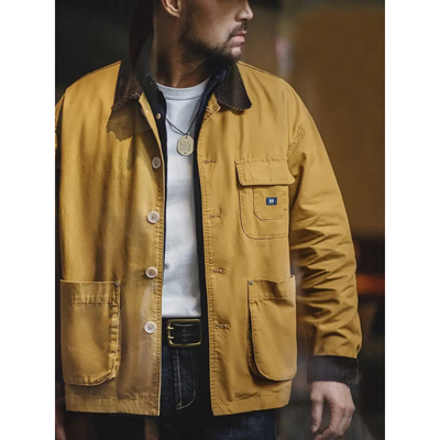 Heren Utility Jacket – Button-Down, Workwear Stijl