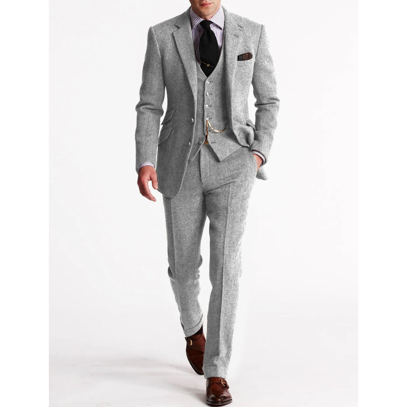 Heren 3-Delige Set – Klassieke Blazer, Vest & Broek