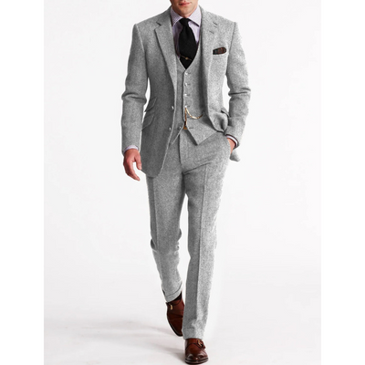 Heren 3-Delige Set – Klassieke Blazer, Vest & Broek