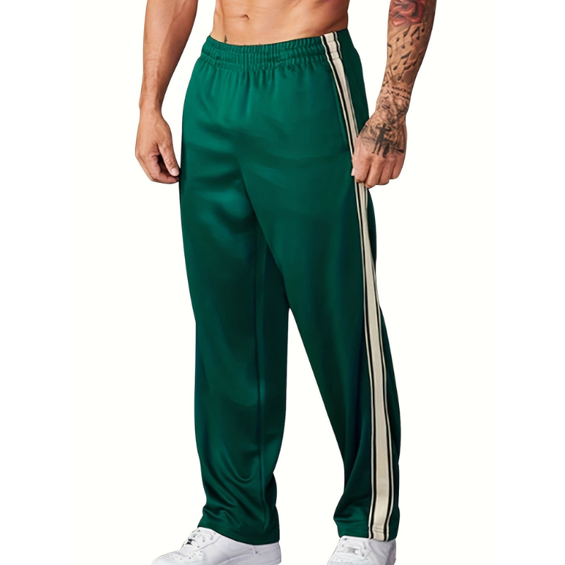 Heren Sportbroek – Lichtgewicht Gebreid met Losse Fit & Zijstreep