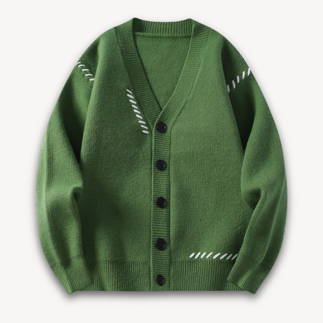 Heren Gebreid Vest – Wolmix Cardigan met Knopen