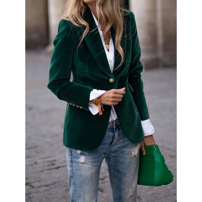 Velvet Dames Blazer met Gouden Knopen