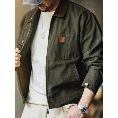Heren Utility Jacket – Zipper Front met Meerdere Zakken