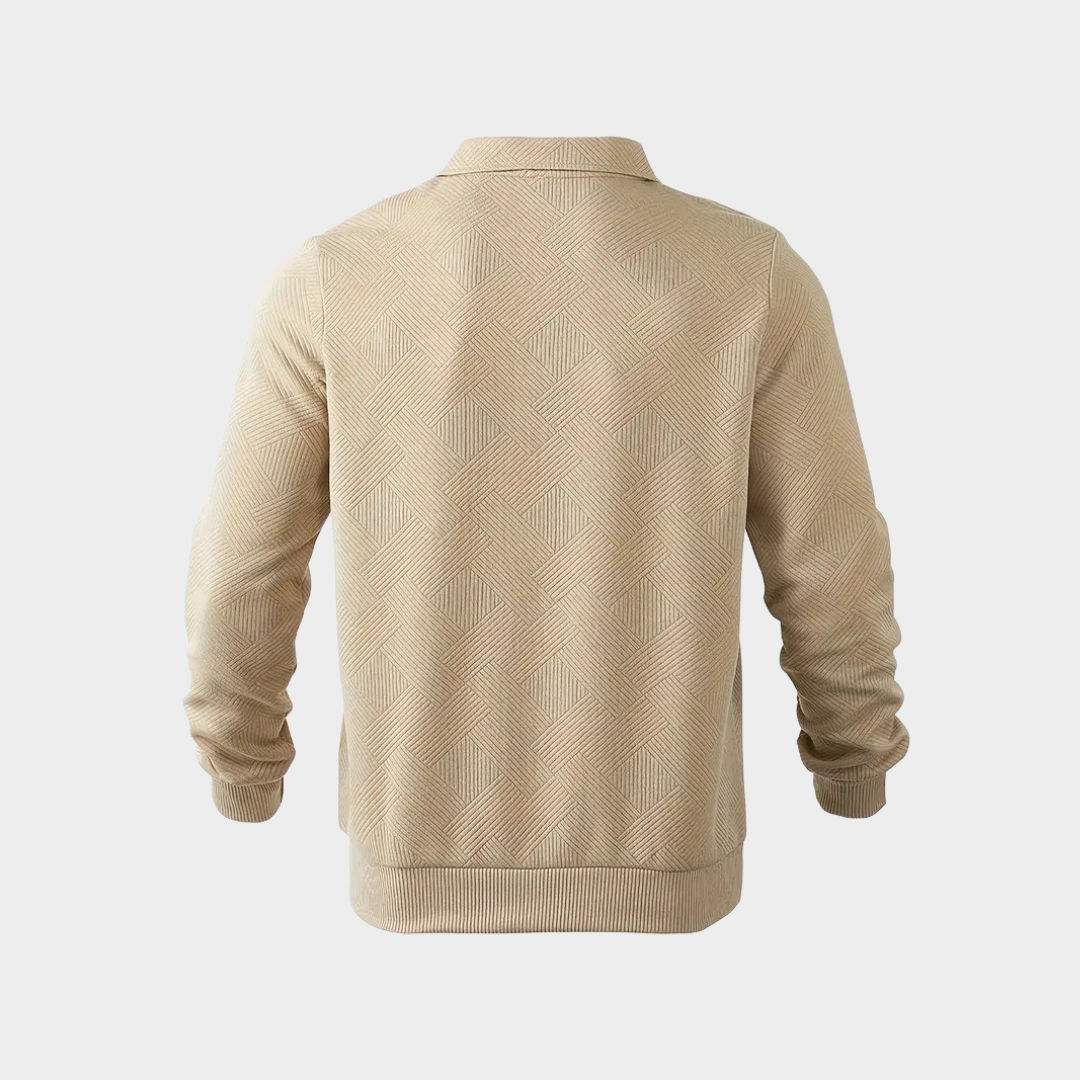 Luxe Quarter Zip Trui met Geometrisch Design – Heren