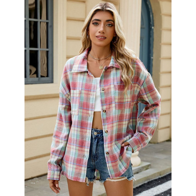 Milano Dames Geruite Blouse van Premium Katoen