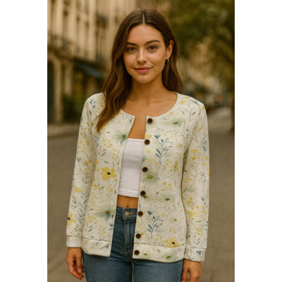 Dames Vest met Bloemenprint – Elegant & Tijdloos Design