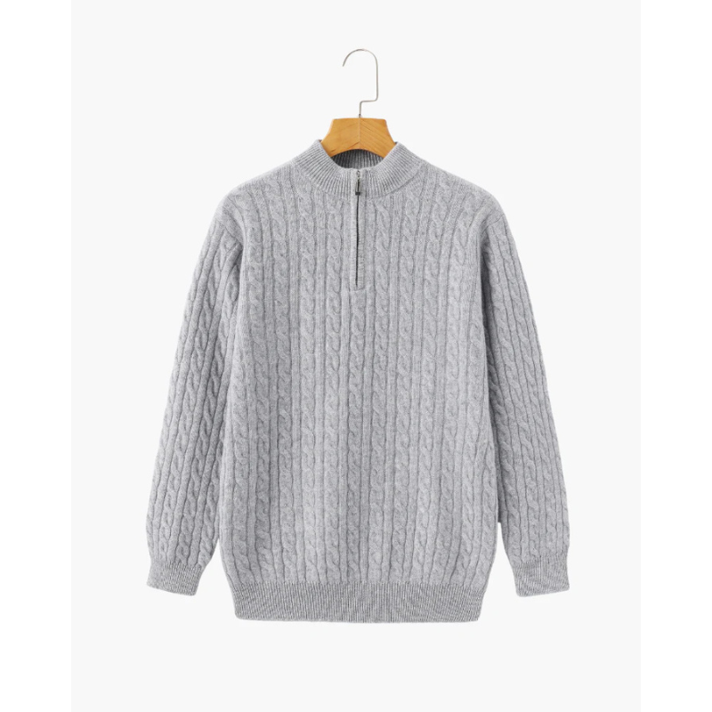100% Cashmere Woven Half Zip