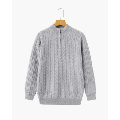 100% Cashmere Woven Half Zip