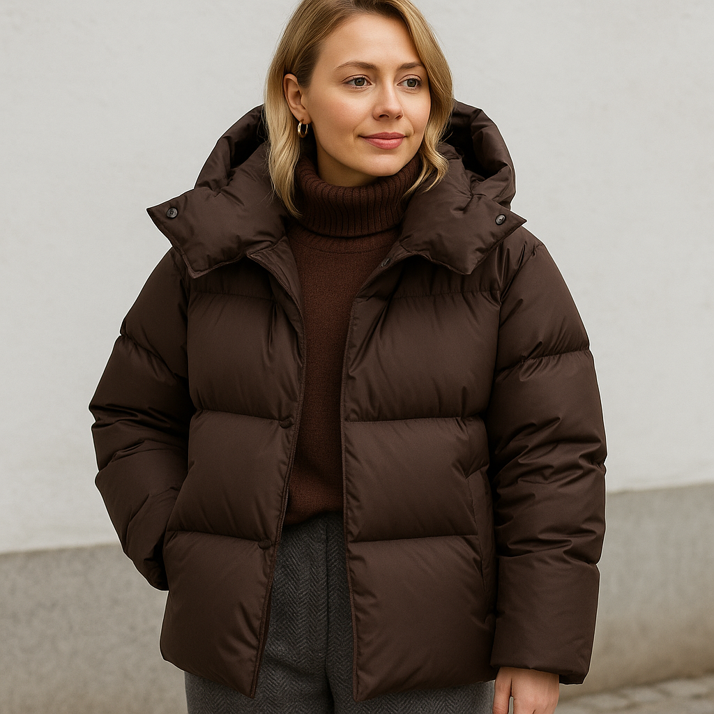 Damesjas - Warme Gewatteerde Winterjas met Hoge Kraag - Van Halen Mode Damesjas - Warme Gewatteerde Winterjas met Hoge Kraag - Van Halen Mode