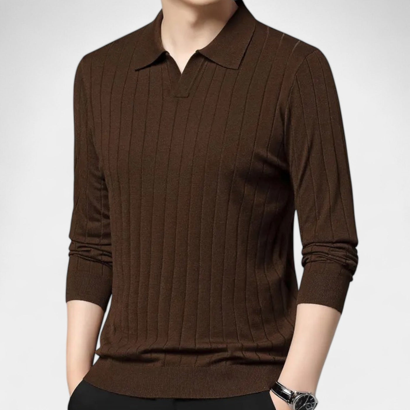 Luxe Lange Mouw Polo – Slim Fit Herenmode