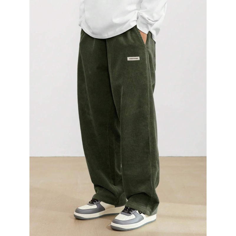 Heren Corduroy Broek – Loose-Fit met Rechte Pijp
