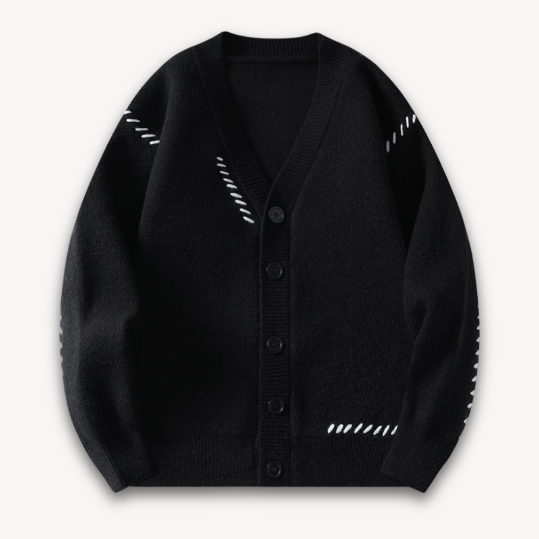 Heren Gebreid Vest – Wolmix Cardigan met Knopen