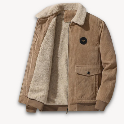 Heren Corduroy Jas met Sherpa Voering – Warme Winterjas
