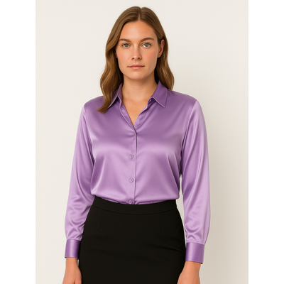 Satijnen Dames Blouse met Knopen – Elegant & Tijdloos