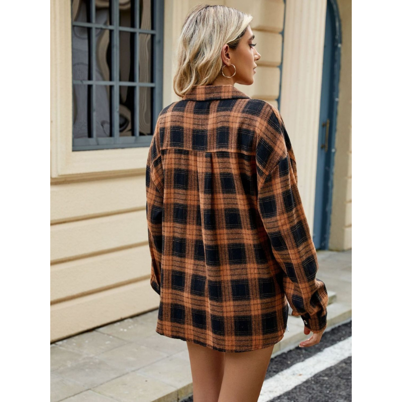 Milano Dames Geruite Blouse van Premium Katoen