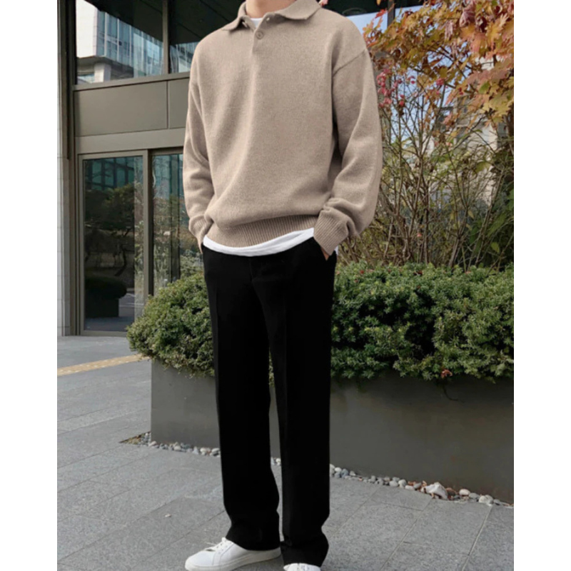Wollen Button Polo