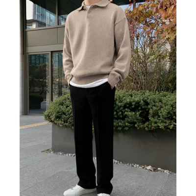 Wollen Button Polo