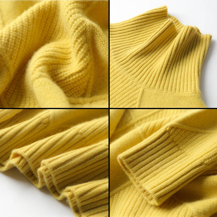 Dames Gebreide Trui met Hoge Kraag – Warm & Oversized Elegance