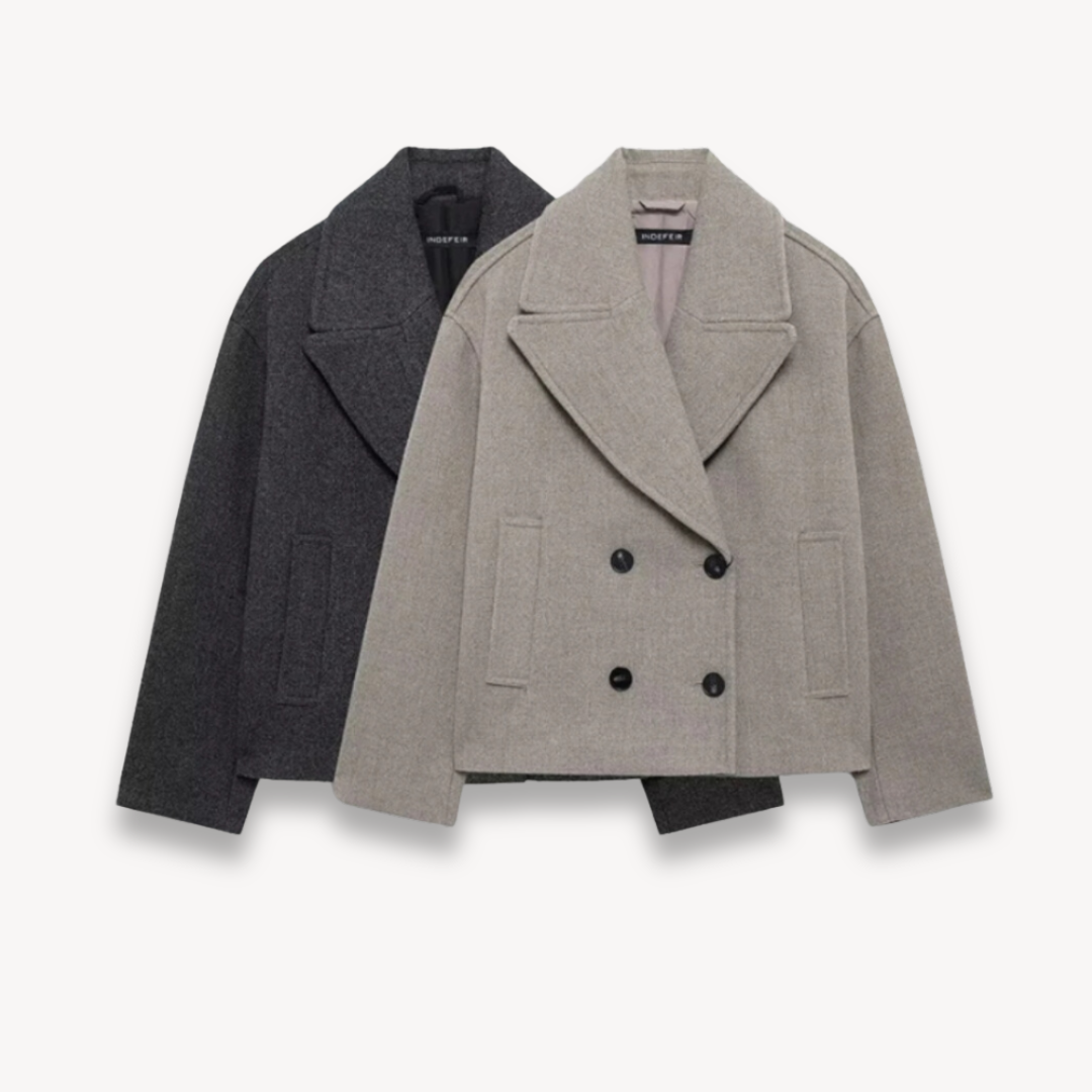 Dames Pea Coat – Klassieke Wol Mantel met Tijdloze Pasvorm