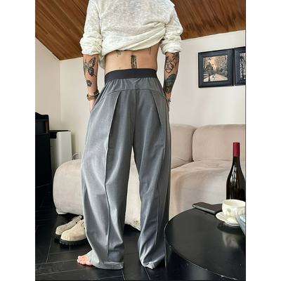 Heren Broek – Ontspannen Pasvorm met Elastische Taille & Trendy Kleurdetails