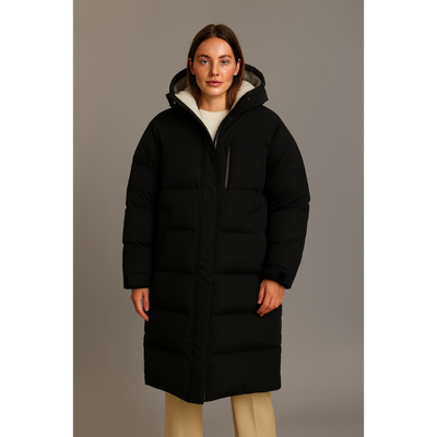 Milano Lange Dames Pufferjas met Capuchon