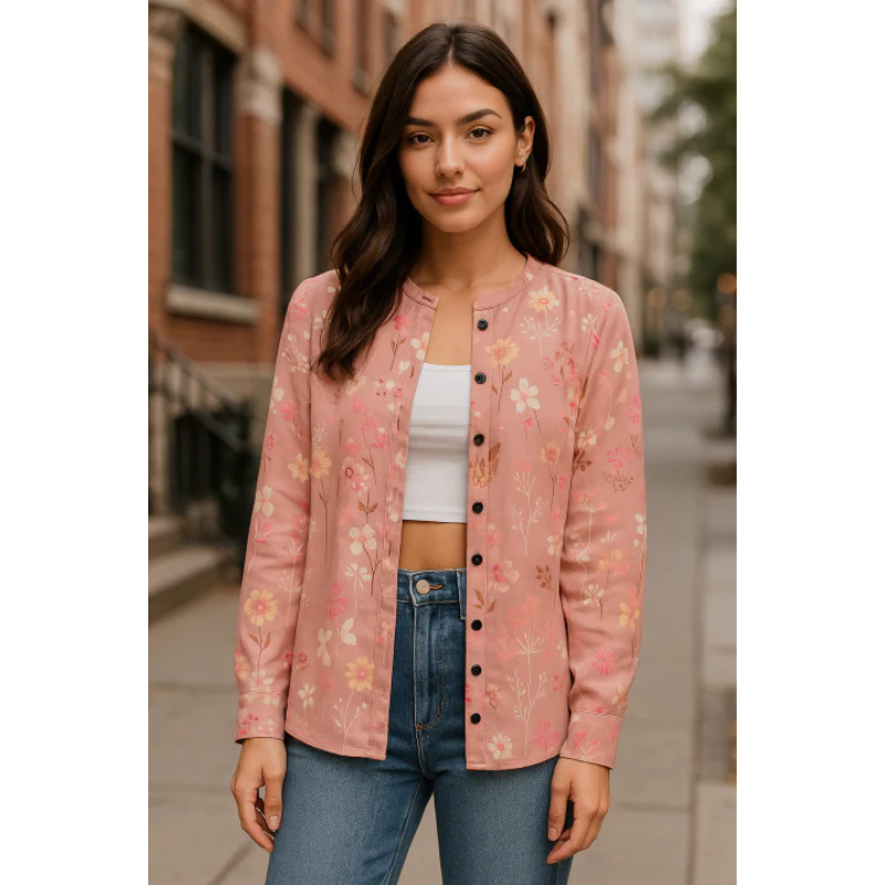 Dames Vest met Bloemenprint – Elegant & Tijdloos Design