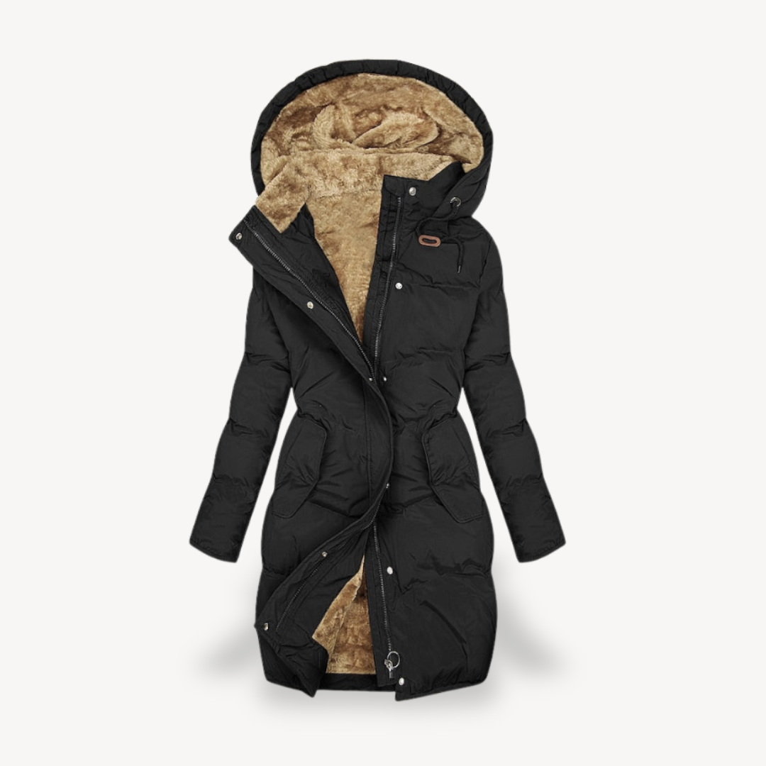 Dames Puffer Winterjas – Lang Model met Capuchon & Faux Fur Voering