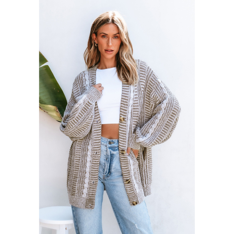 Dames Ribgebreid Vest met Strependetail