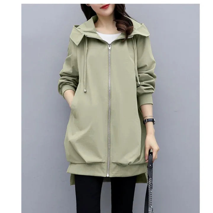 Trenchcoat Tussenjas Dames met Capuchon