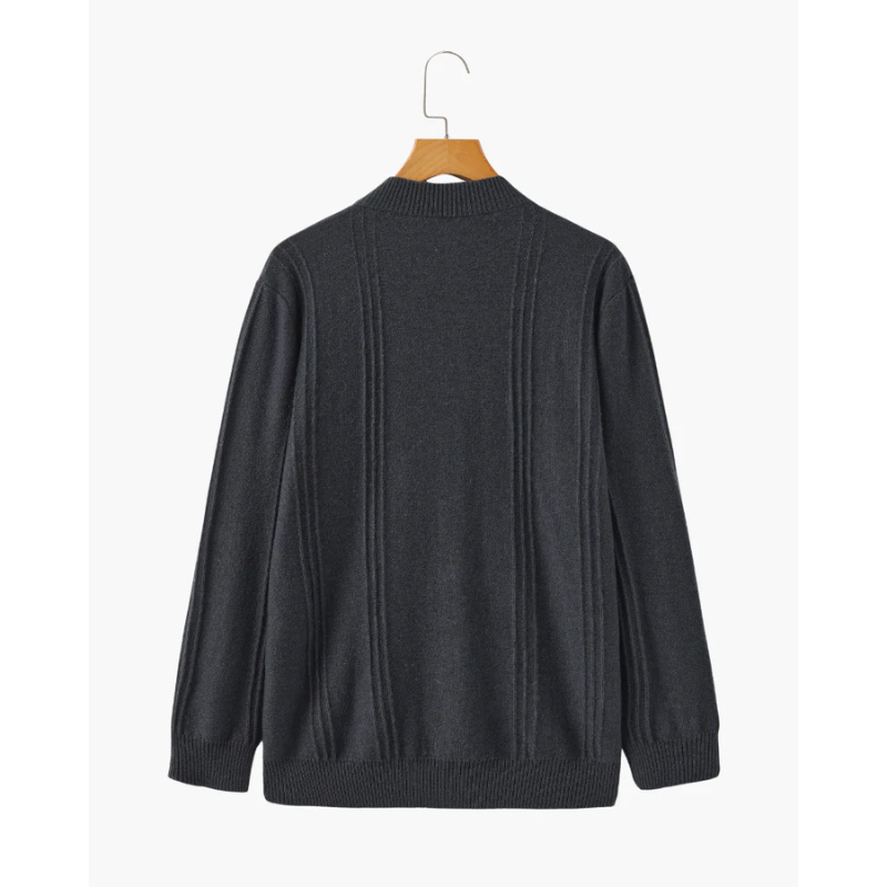 100% Kasjmier Geribbelde Half Zip