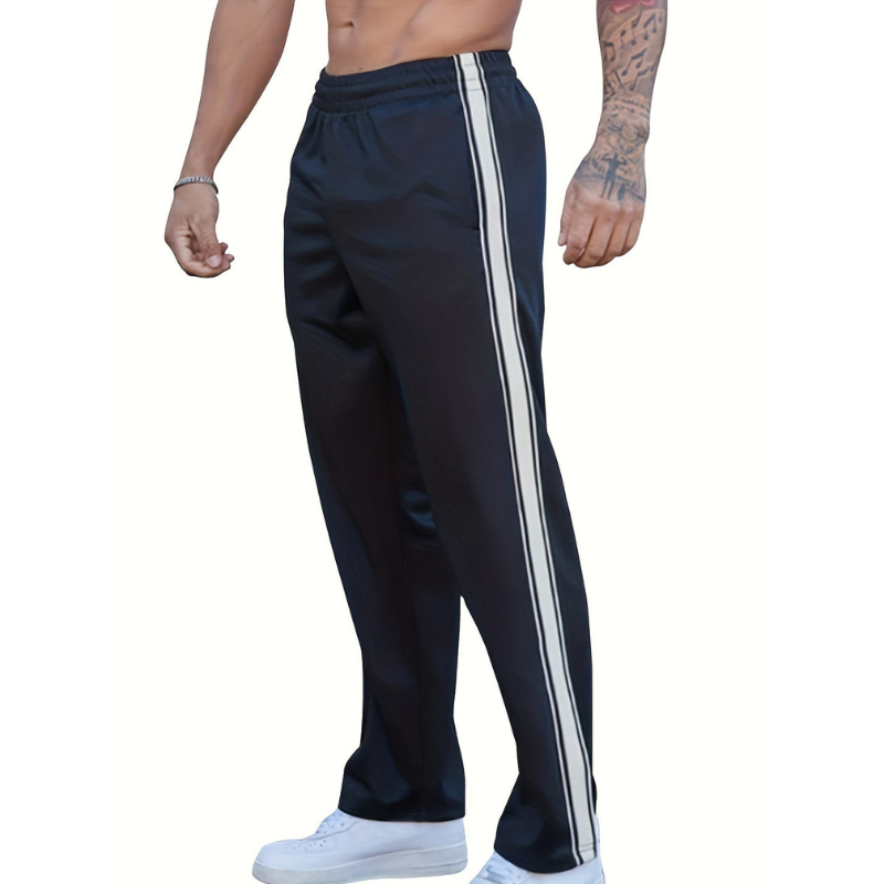 Heren Sportbroek – Lichtgewicht Gebreid met Losse Fit & Zijstreep