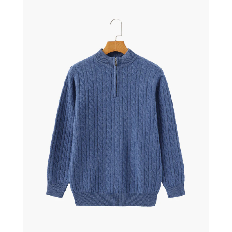 100% Cashmere Woven Half Zip