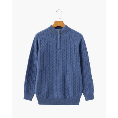 100% Cashmere Woven Half Zip