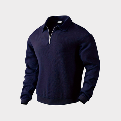 Luxe Quarter Zip Trui met Geometrisch Design – Heren