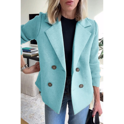 Dubbellaagse Blazer met Gebreide Mouwen