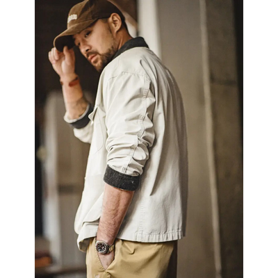 Heren Utility Jacket – Button-Down, Workwear Stijl