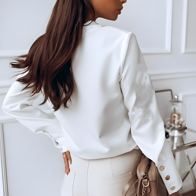 Dames Blouse met Lange Mouwen en Knoopsluiting