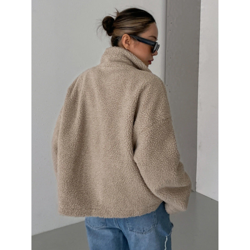 Dames Lammwollen Jas – Warm, Zacht & Stijlvol voor de Winter