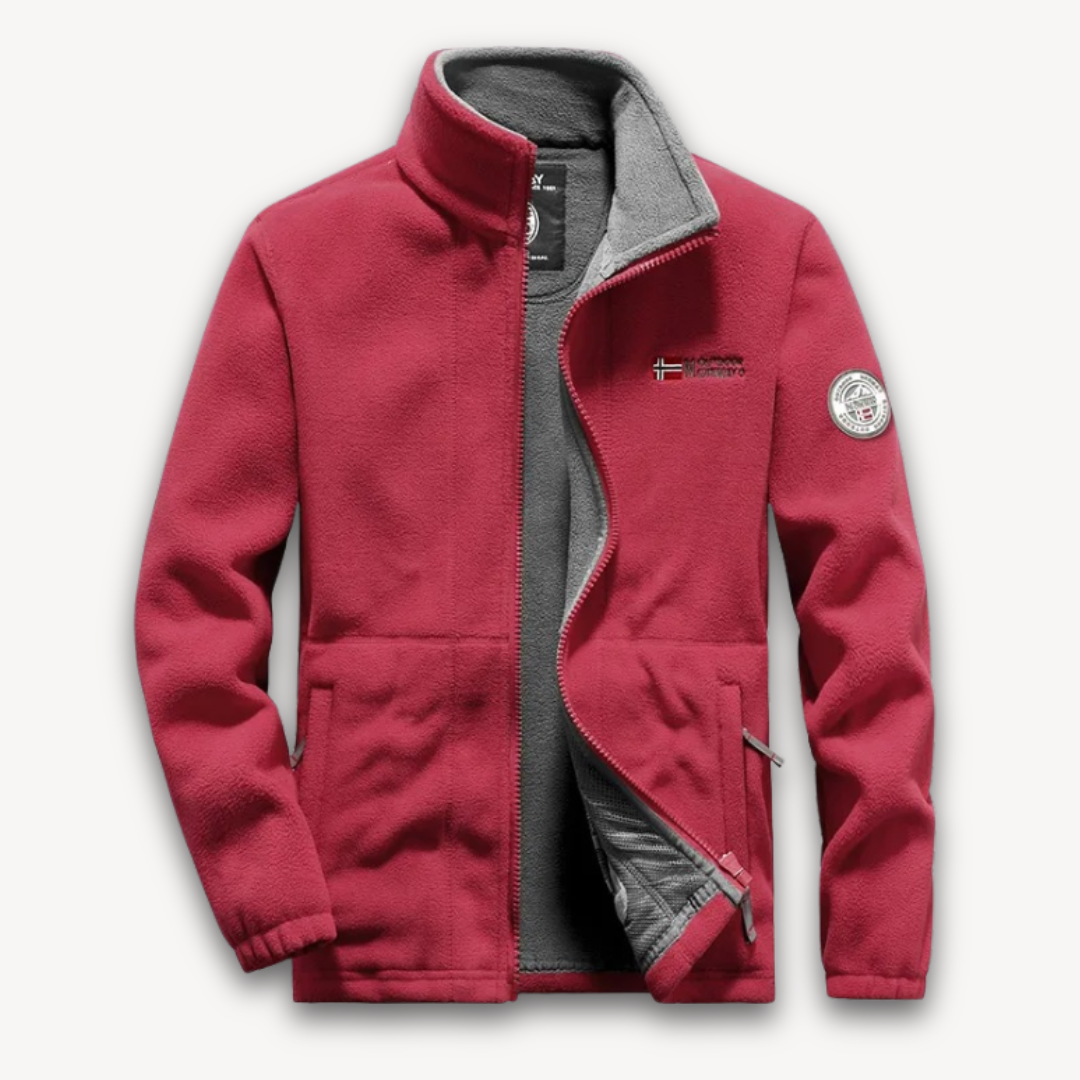 Heren Fleece Jas – Warme Outdoor Winterjas met Rits