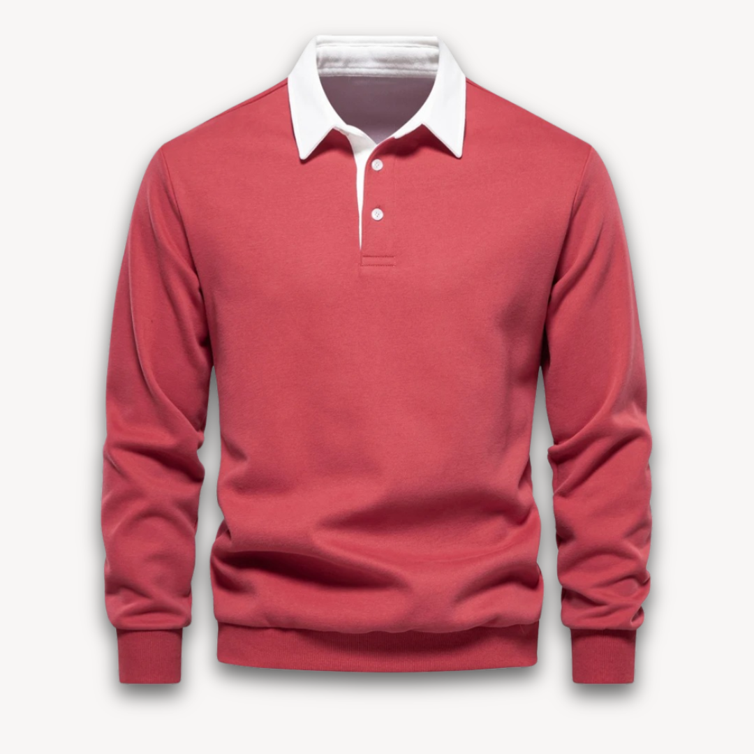 Heren Polo Trui met Lange Mouwen – 100% Katoen