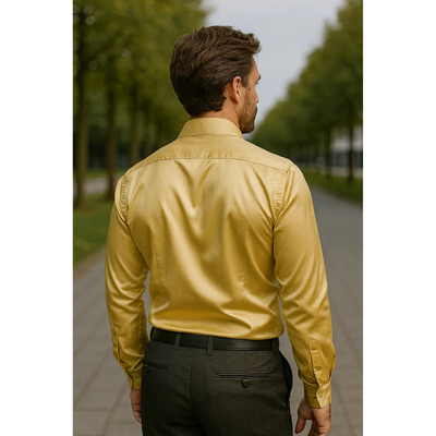 Heren Overhemd – Slim Fit Satijn met Lange Mouwen