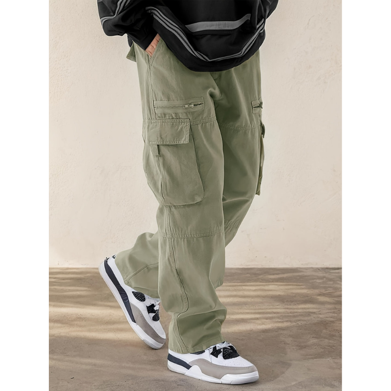 Heren Cargo Broek – Trekkoord & Klepzakken in Streetwear Stijl