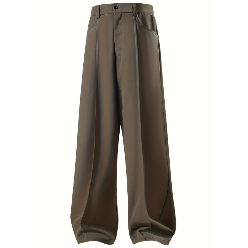 Heren Wijde Broek – Geplooid Design met Casual Loose Fit