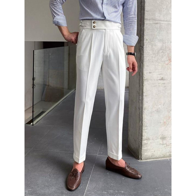 Heren Pantalon – Gurkha Broek met Hoge Taille