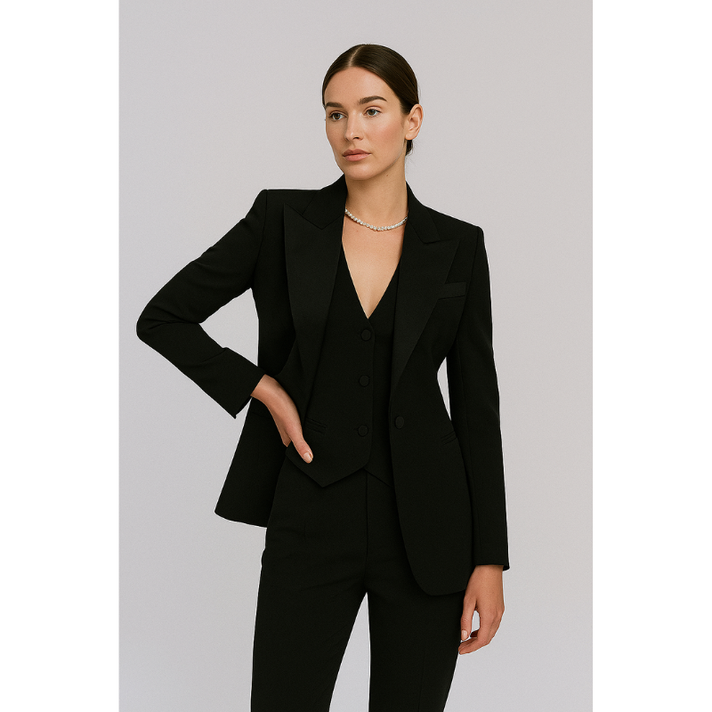 Roma Dames 3-Delig Pak – Blazer, Gilet en Slim-Fit Broek