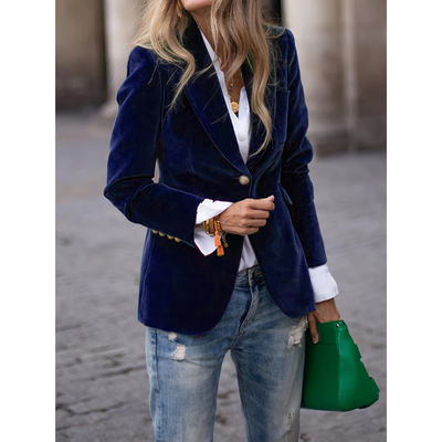 Velvet Dames Blazer met Gouden Knopen